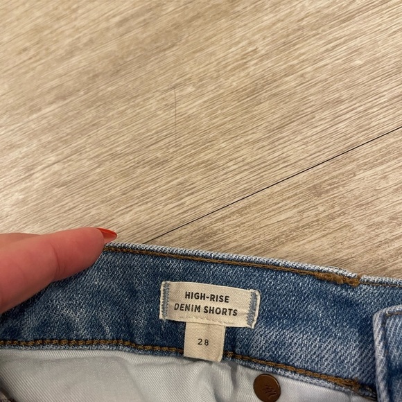 Madewell Blue Jean Shorts High-Waisted Rolled Cuff - Picture 9 of 13